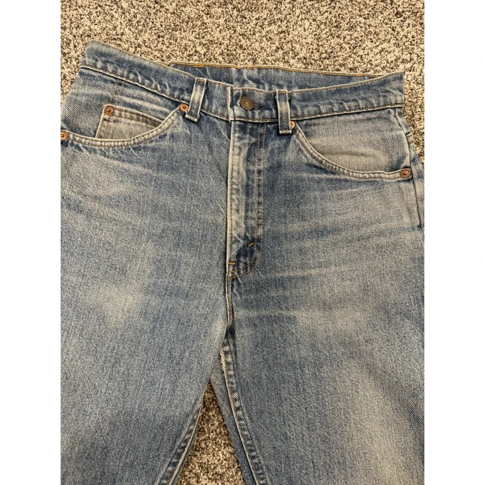 Vintage 1990 Levi's 505 Orange Tab Denim Jeans USA Made Regular Straight 30x27